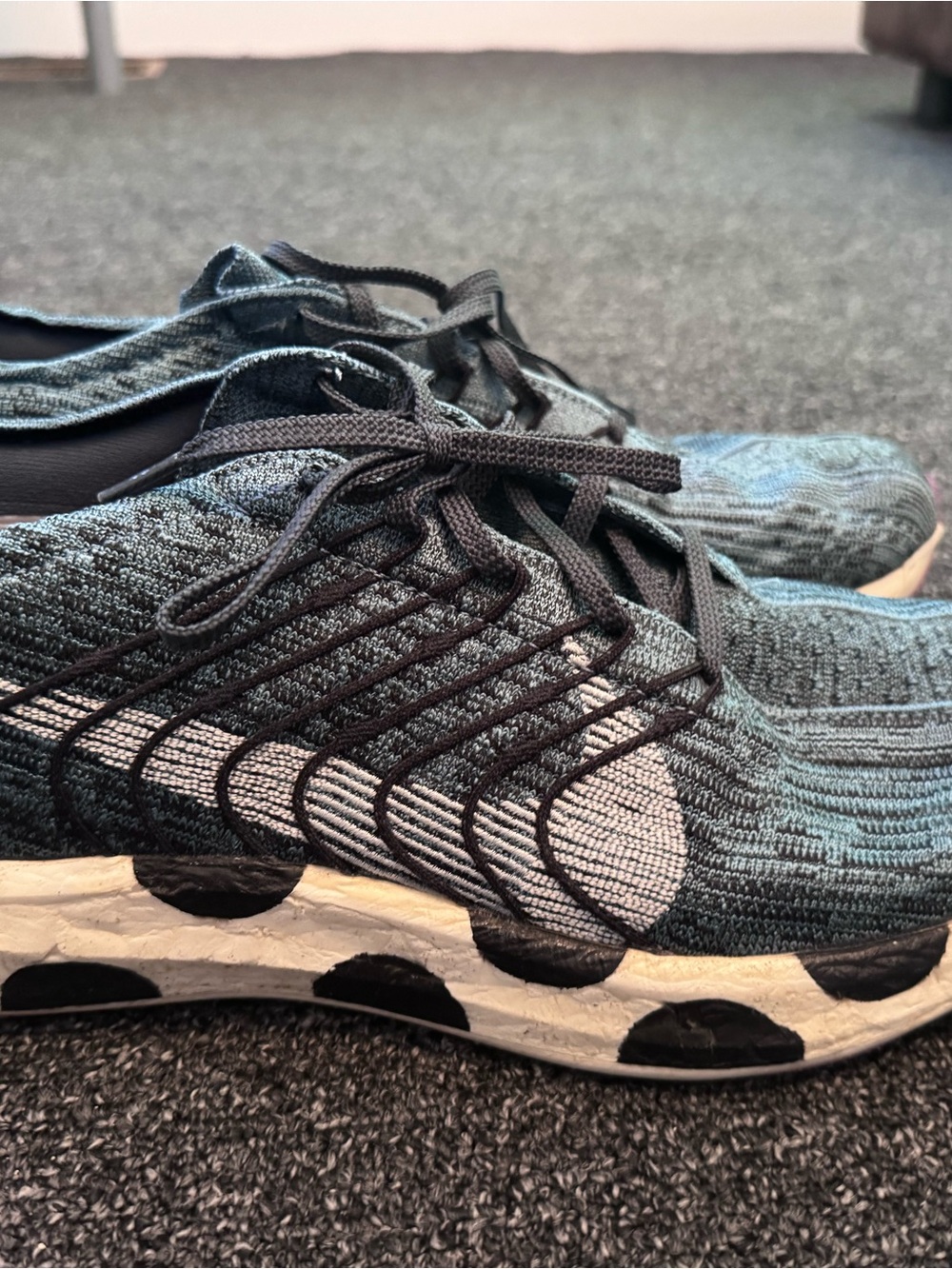 Nike Pegasus turbo Teal and Black Knit Running Shoes with White Swoosh
